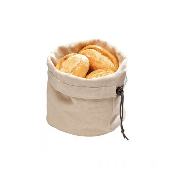 "Pizza & Bread" - Round canvas bag, голяма платнена торбичка за хляб 